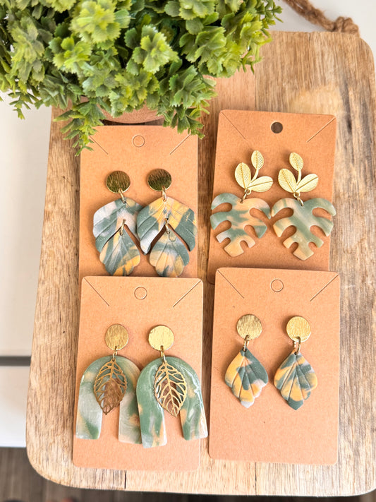 St pattys marbled earrings