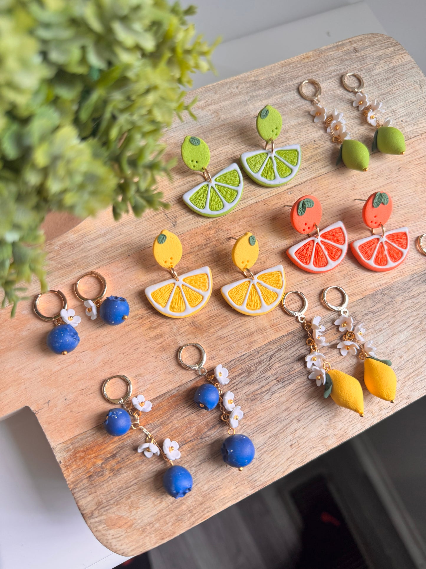Citrus blooms and fruit slice dangles