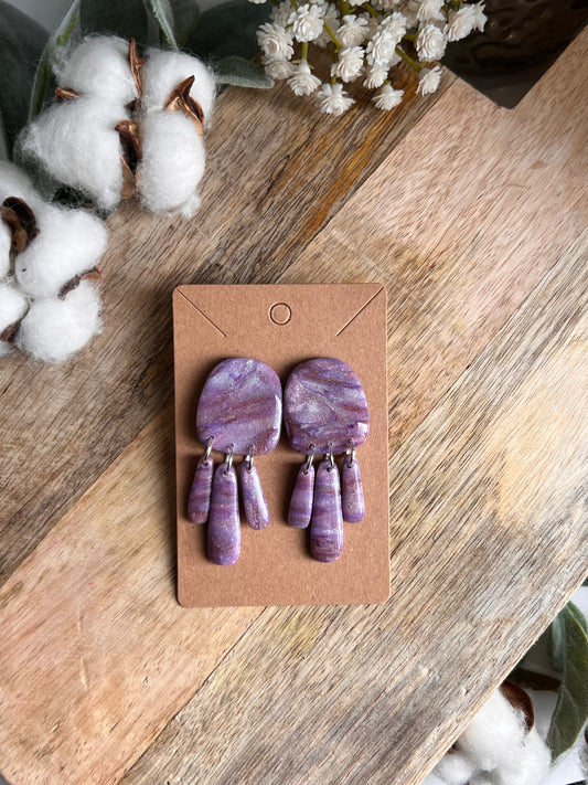 Purple Marble Collection - large dangle