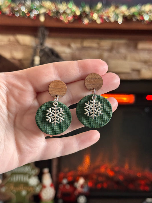 Textured Snow Flake Dangles