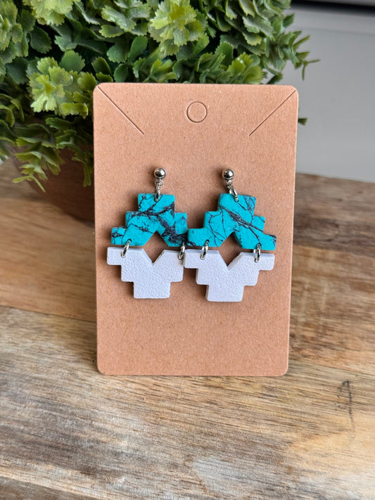 Turquoise and white Dangle