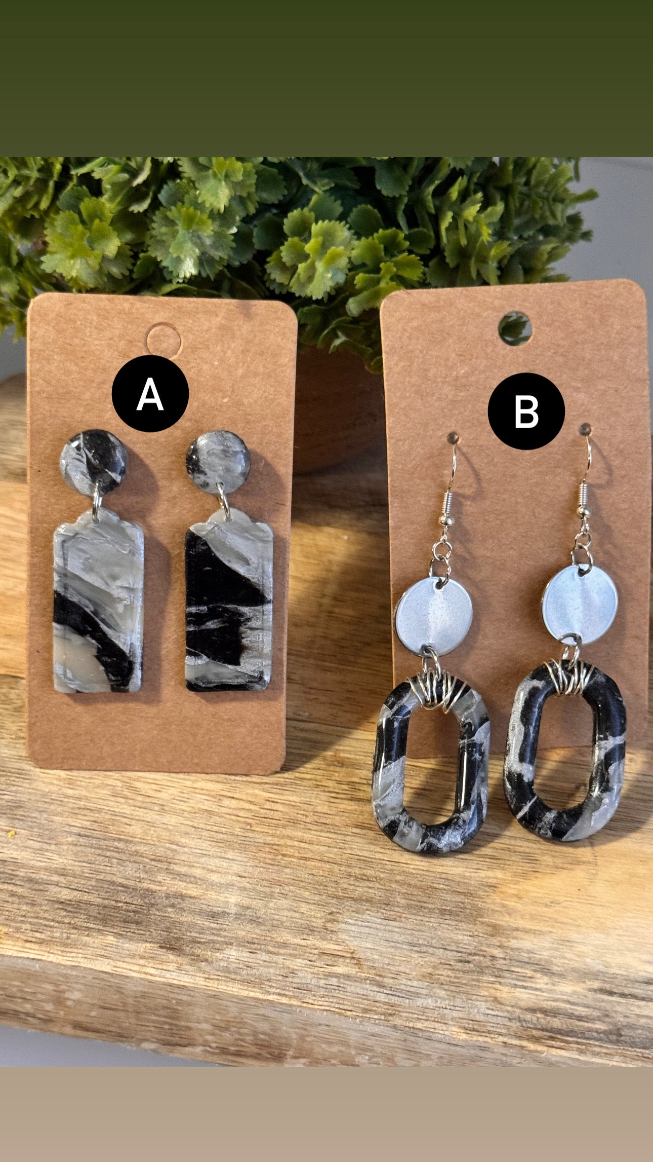 Black marble dangles