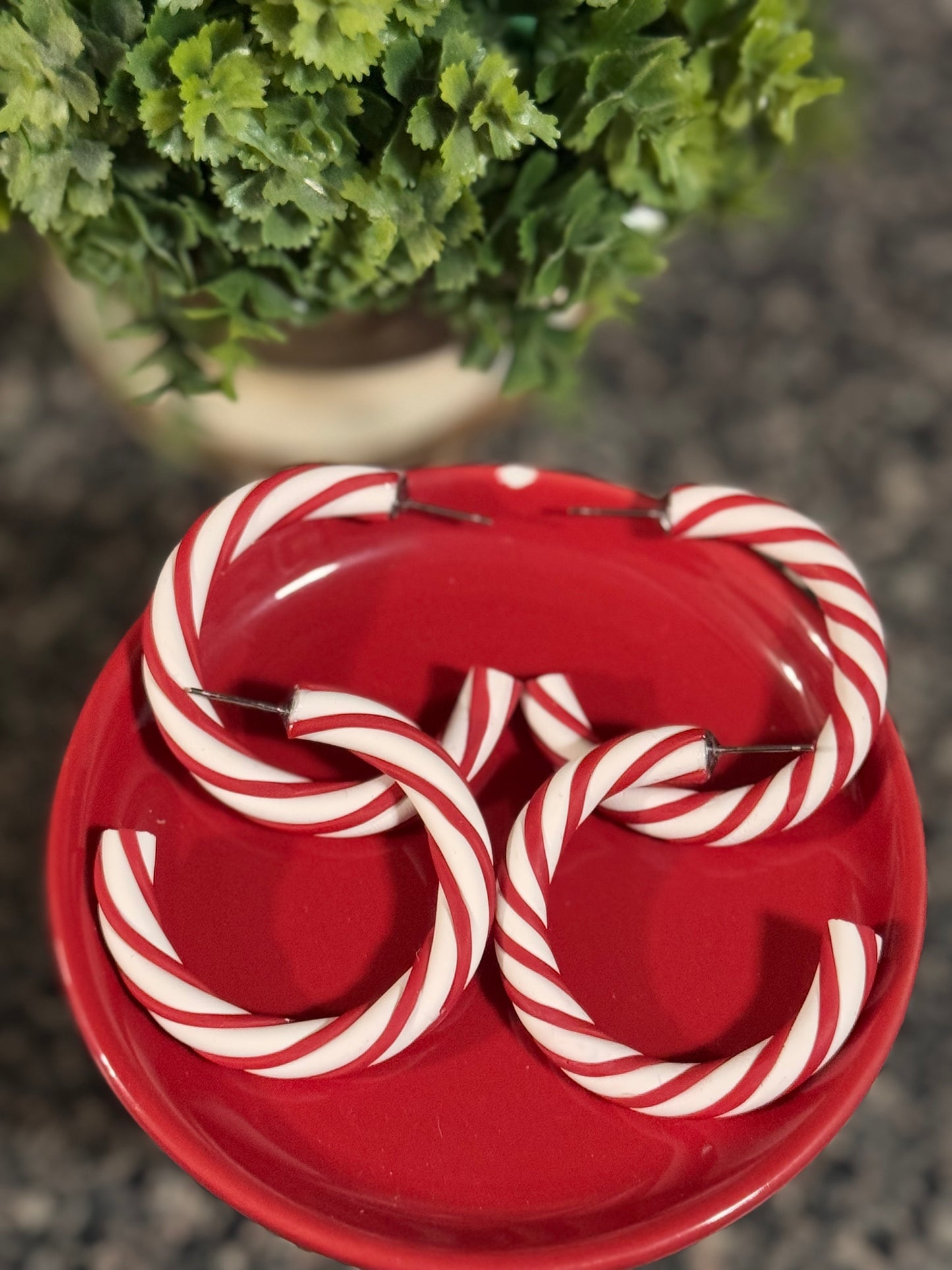 Candy Cane Hoops - large