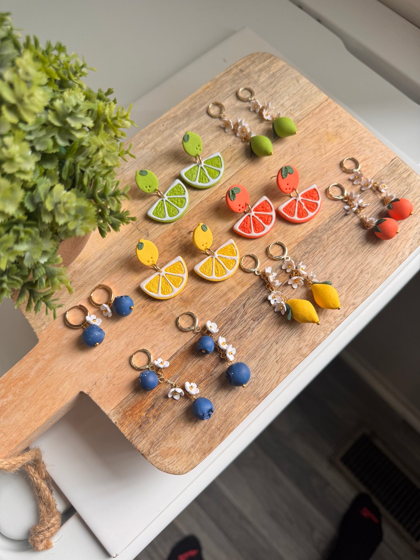 Citrus blooms and fruit slice dangles