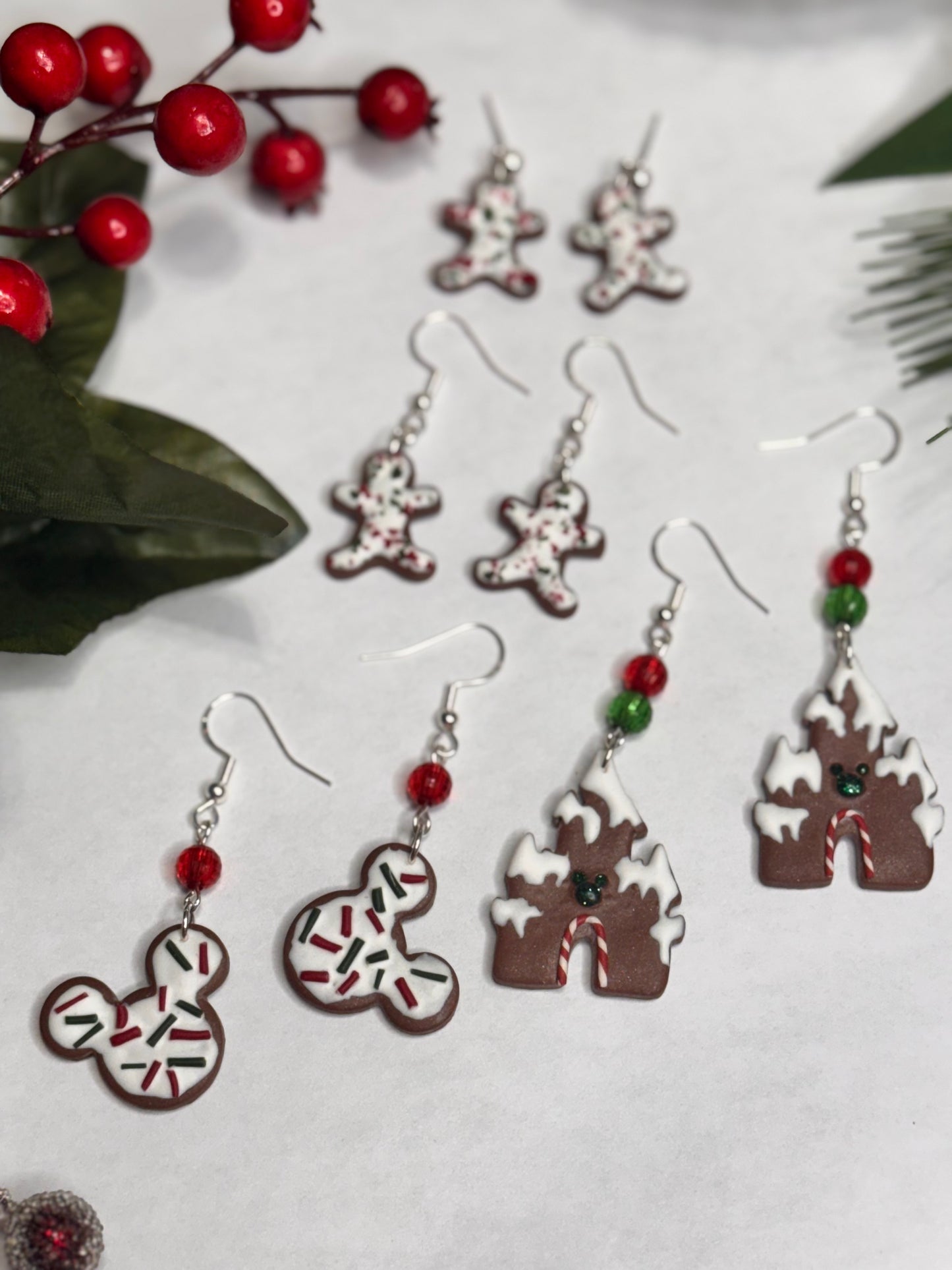 Frosted Gingerbread Fishhook Dangles