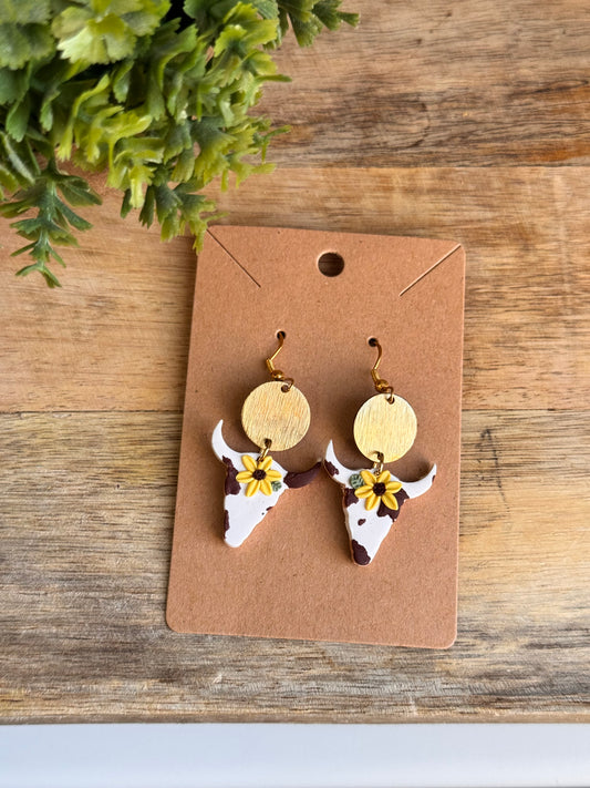 Sunflower Cow Dangles