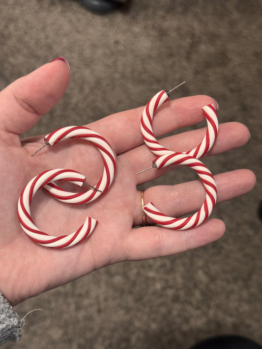 Candy Cane Hoops - large