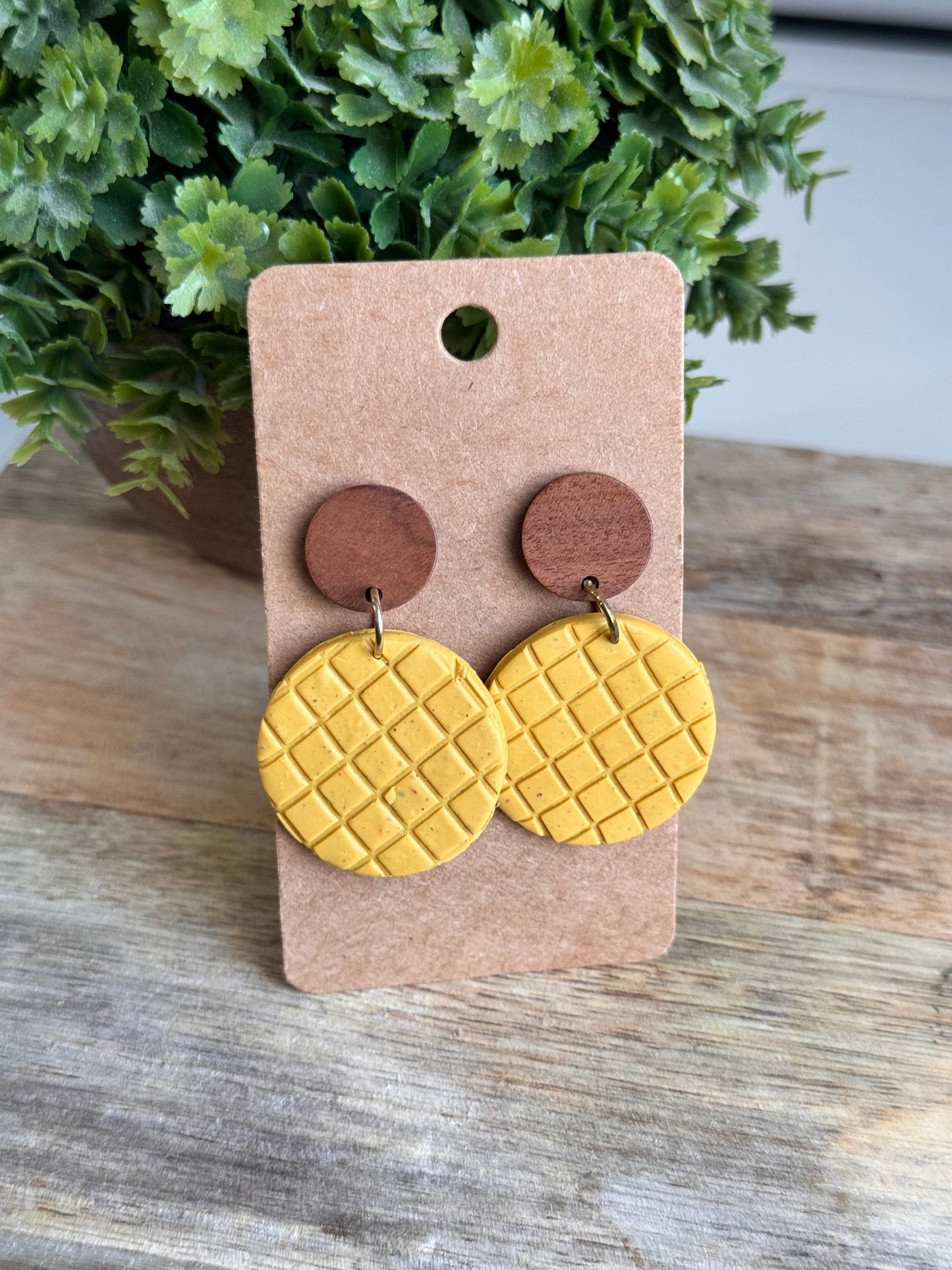 Yellow Quilted Dangles