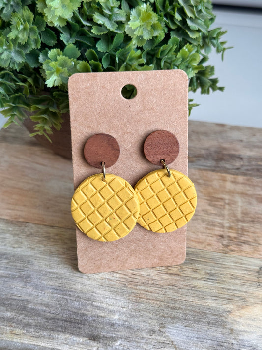 Yellow Quilted Dangles
