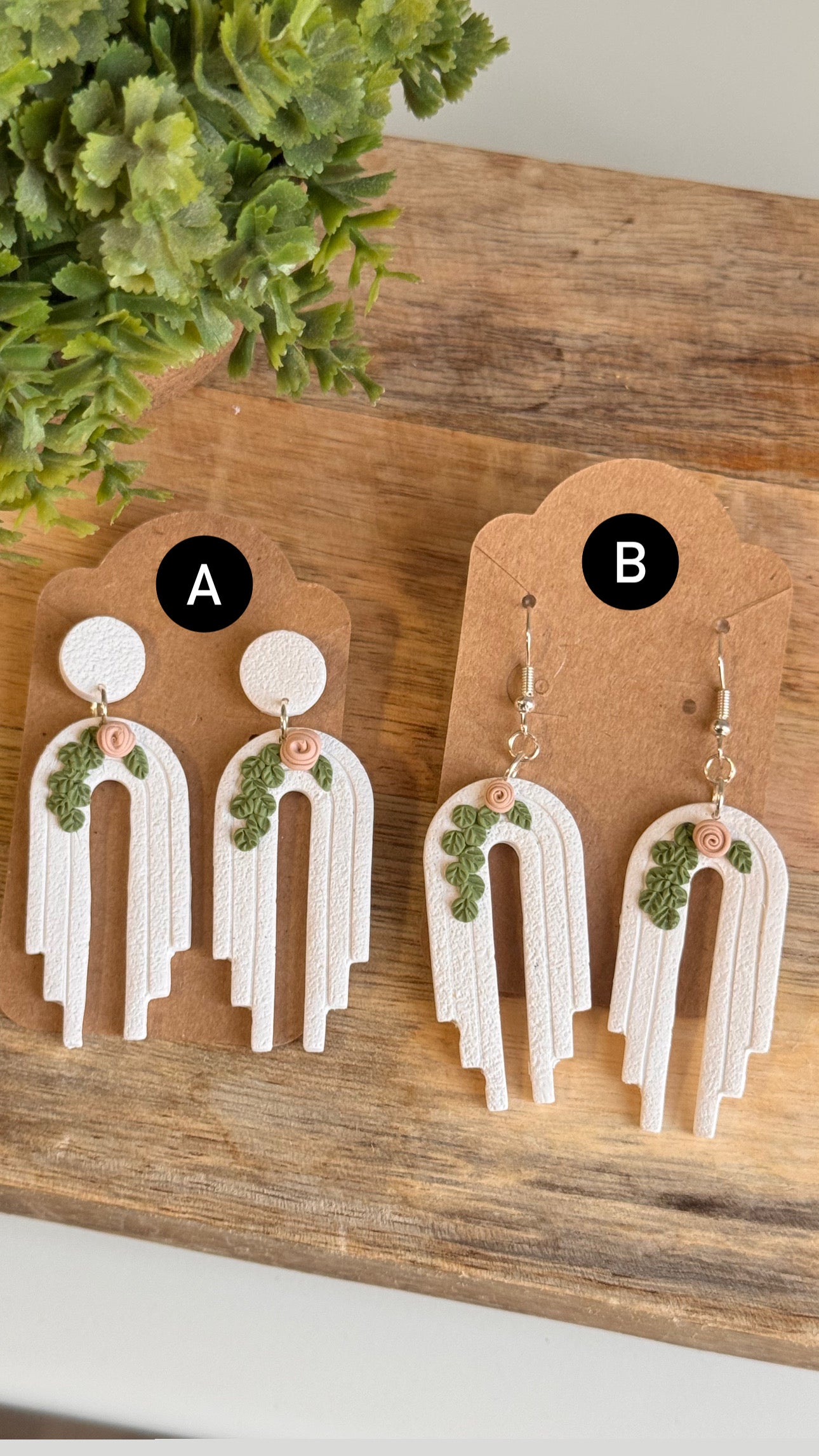 White floral Dangles