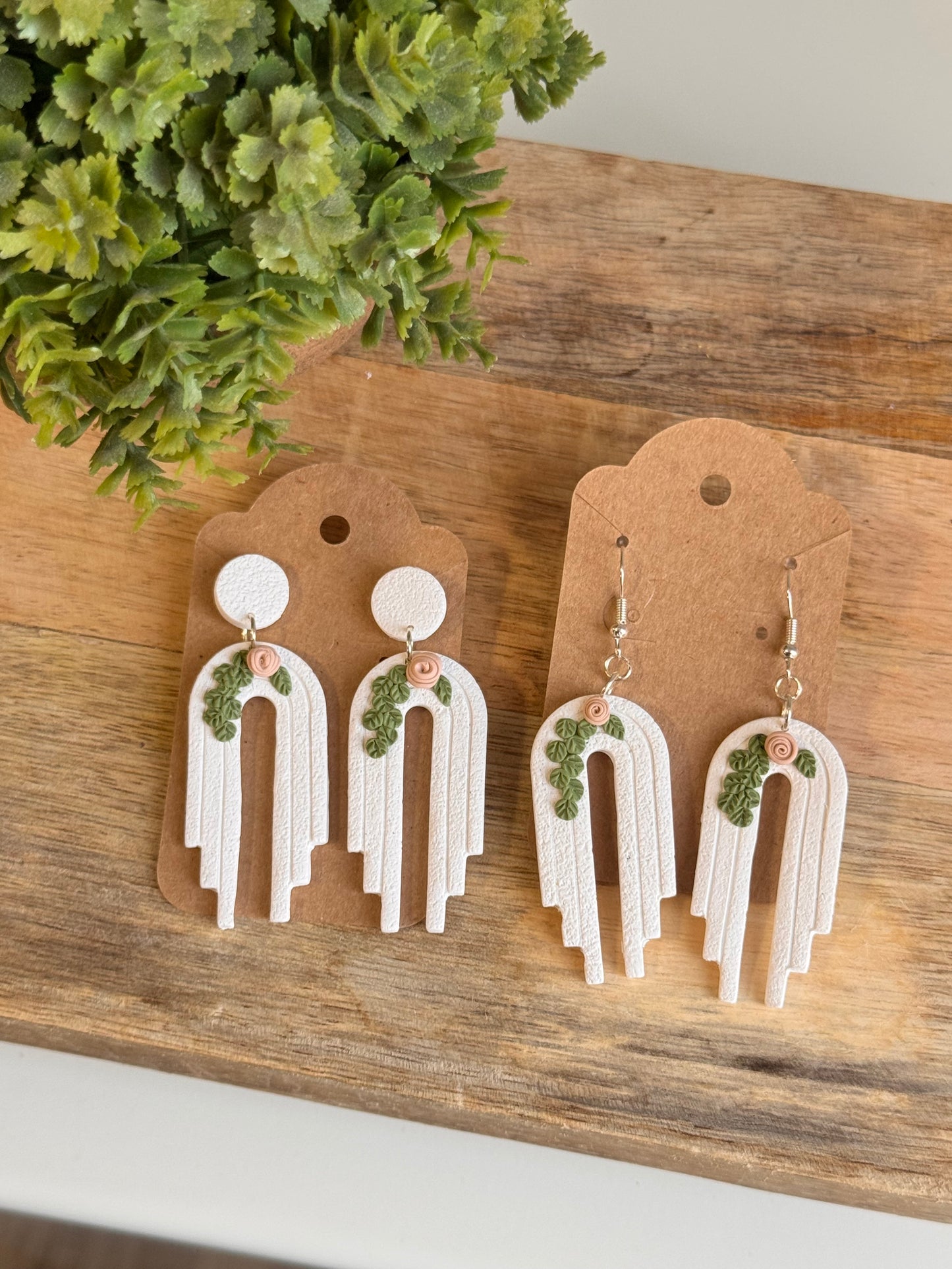 White floral Dangles