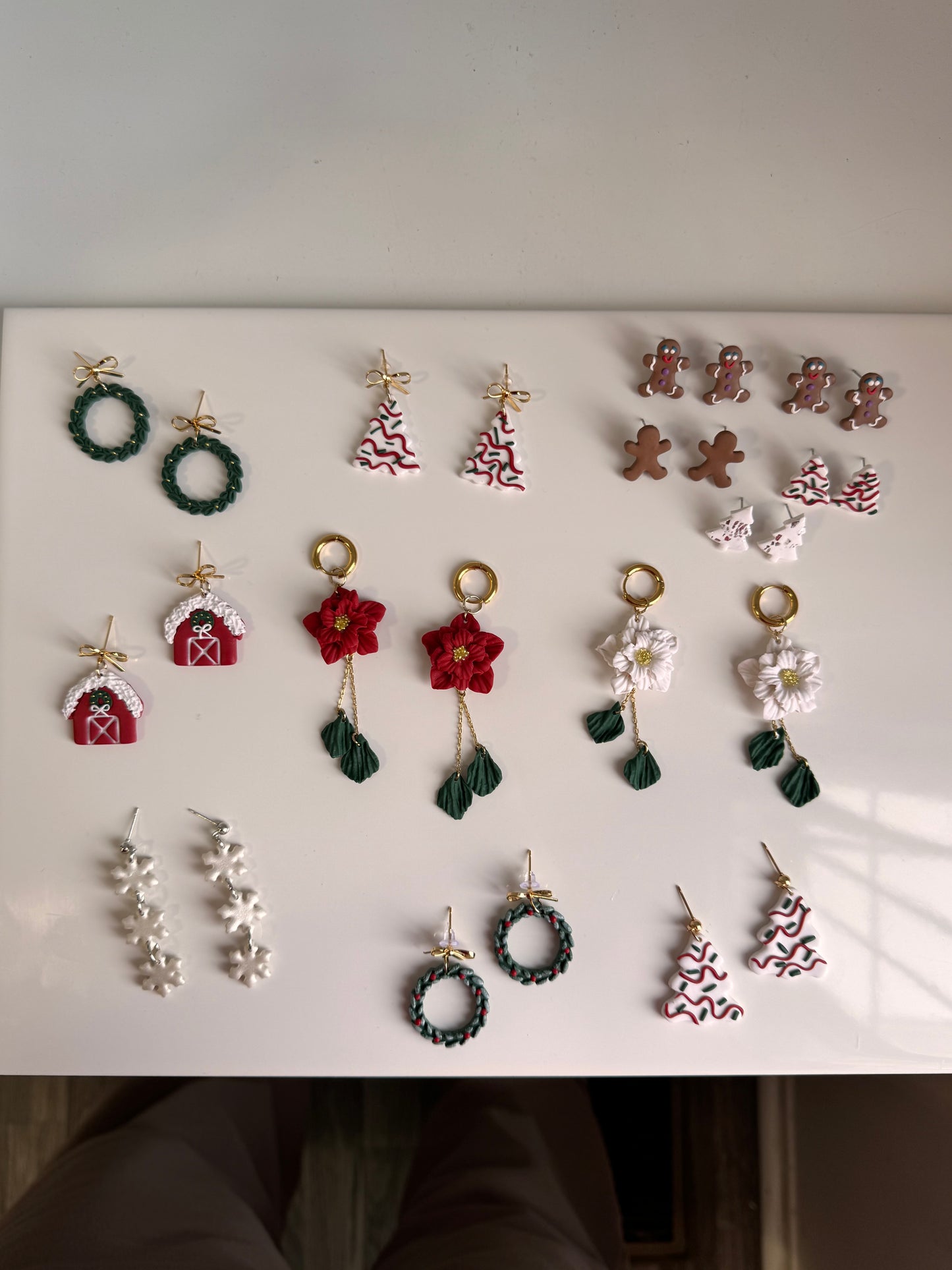 White Poinsettia Dangles