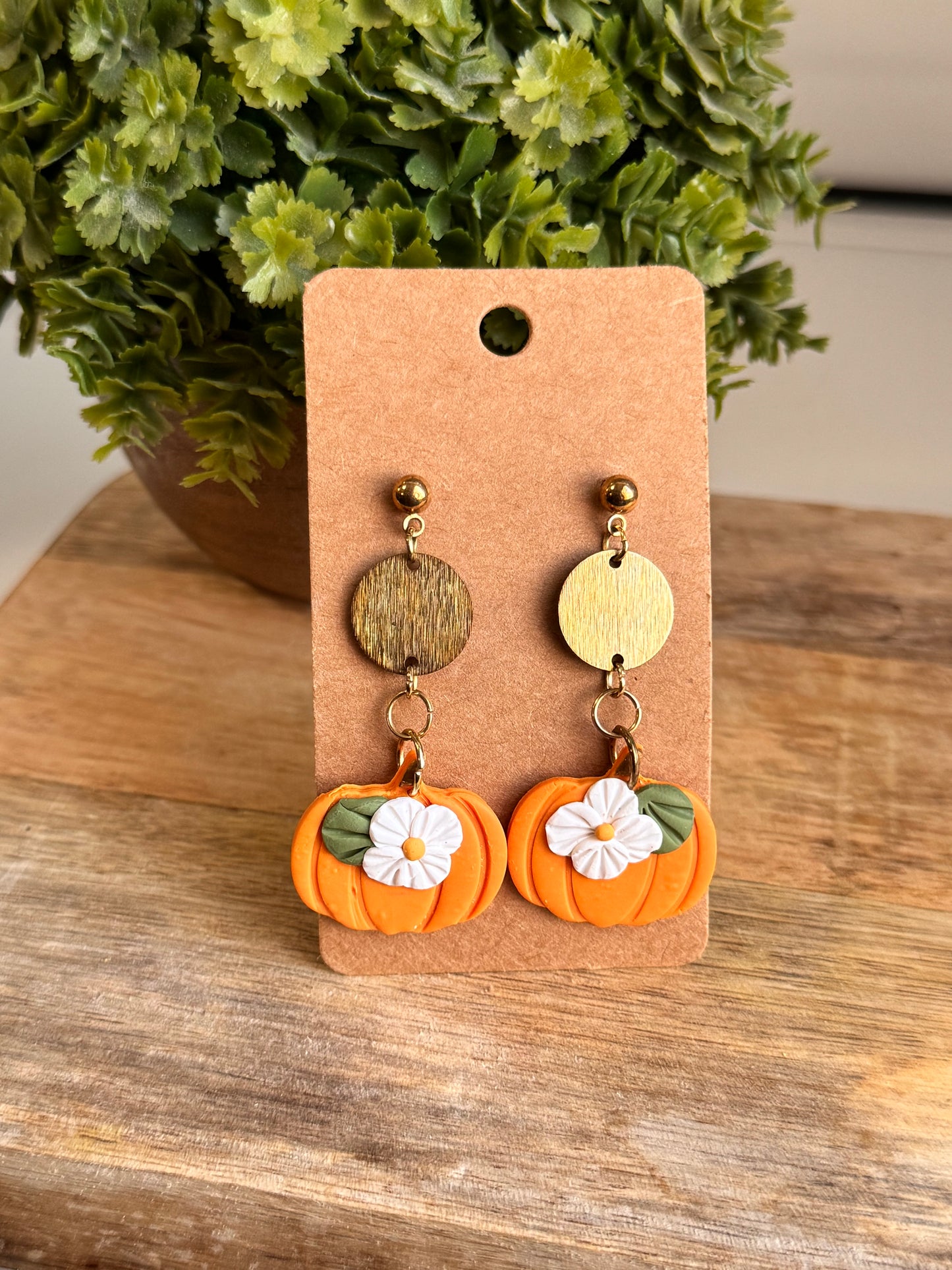 Floral Pumpkin Dangles