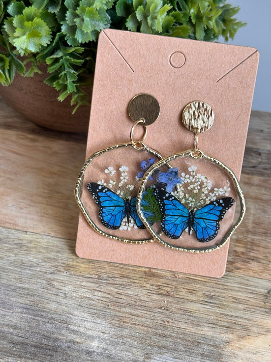 Blue Floral Butterflies