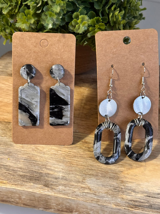 Black marble dangles