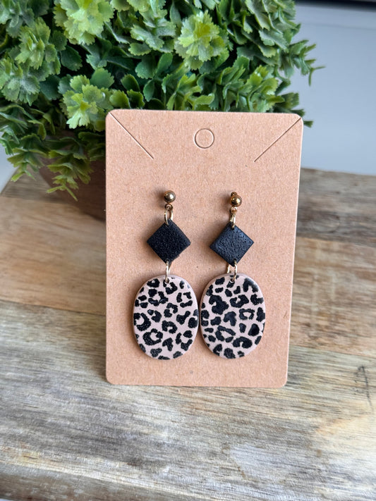 Little Black Leopard Print Dangle