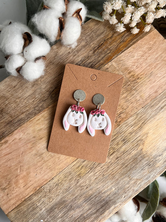 Pink floral Bunny