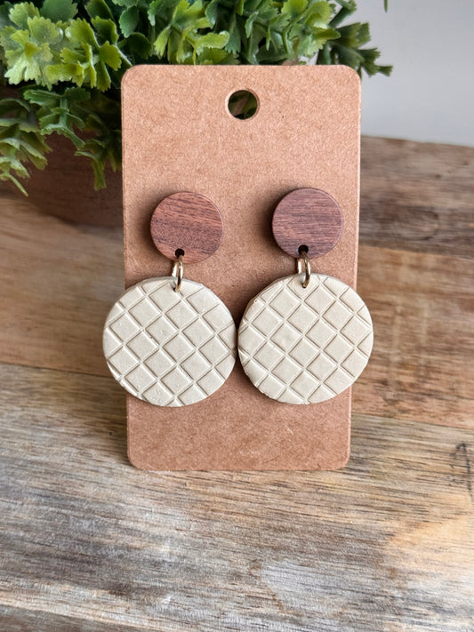 Tan Quilted Dangles