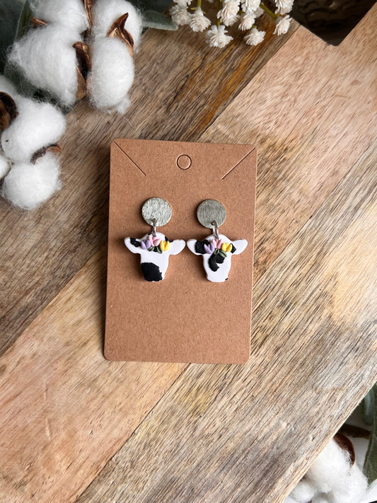 Spring cow Dangle - Black