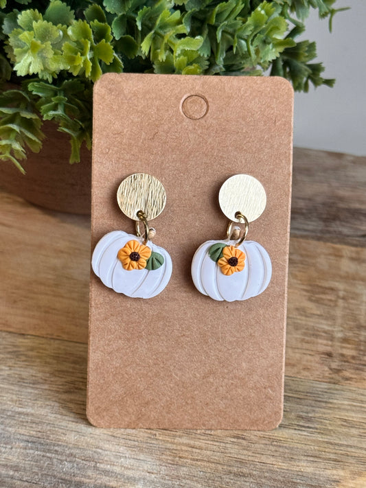 Sunflowers and White Pumpkins