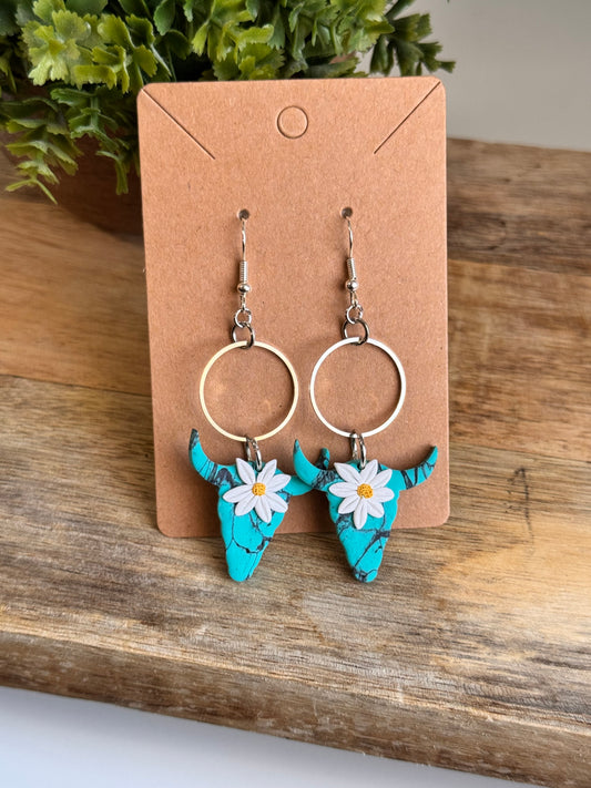 Turquoise Cow Dangle