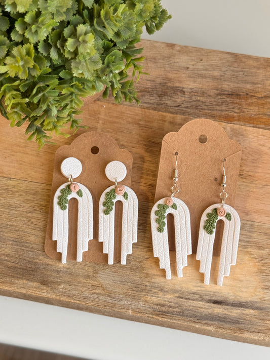 White floral Dangles